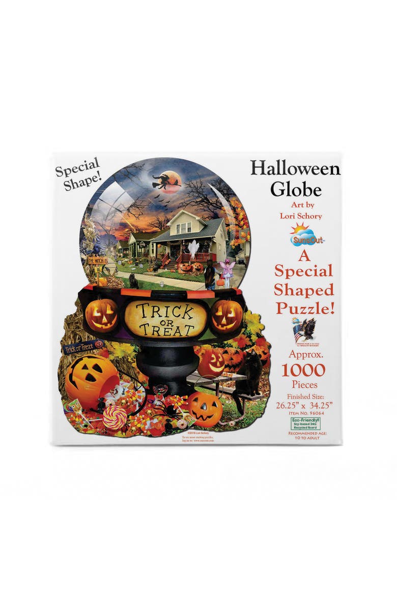Sunsout Halloween Globe 1000 piece Jigsaw Puzzle for Adults Special Shape, Alternate, color, 