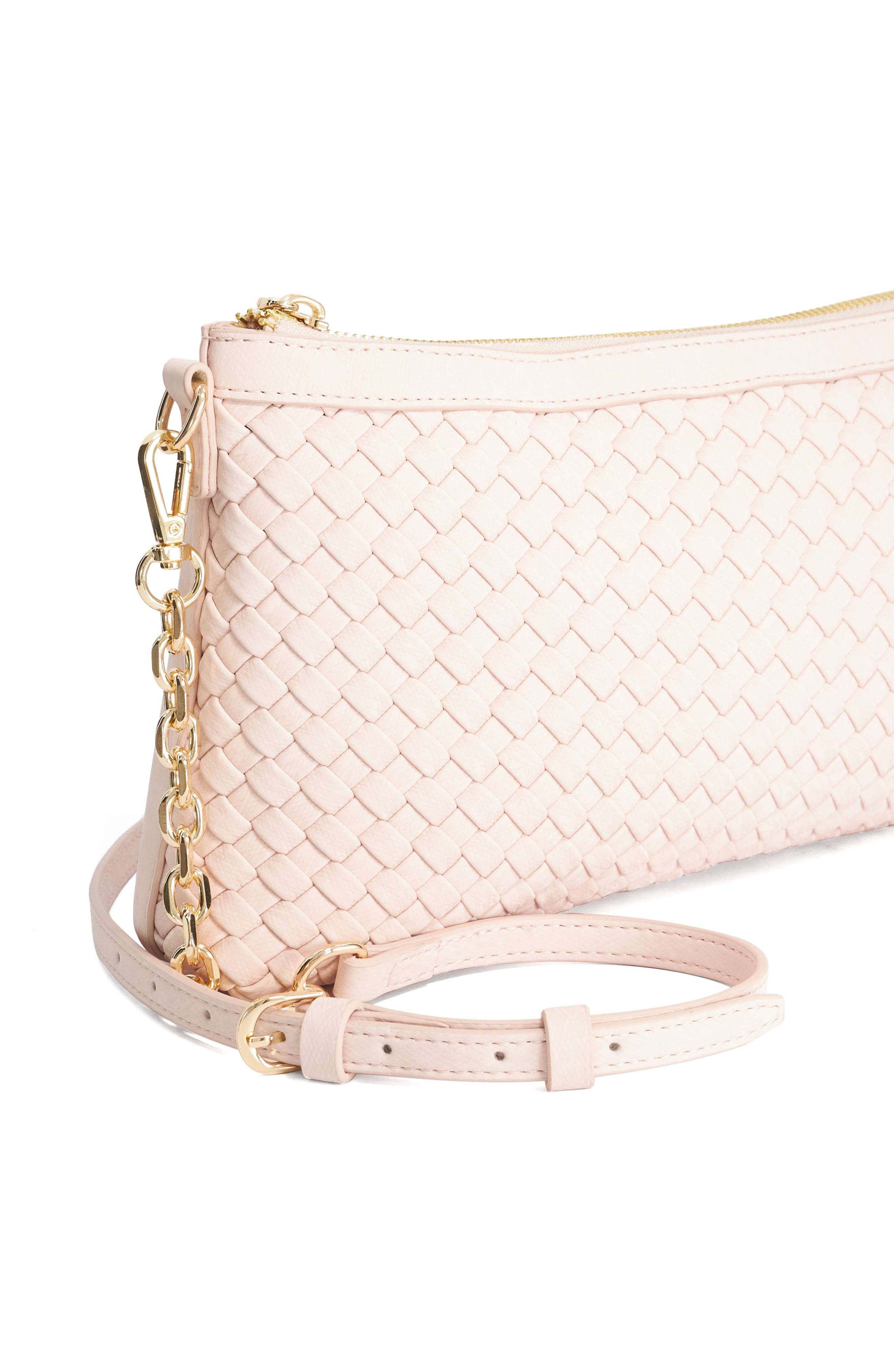 Dune London Earlington Small Zip Shoulder Bag, Alternate, color, Blush