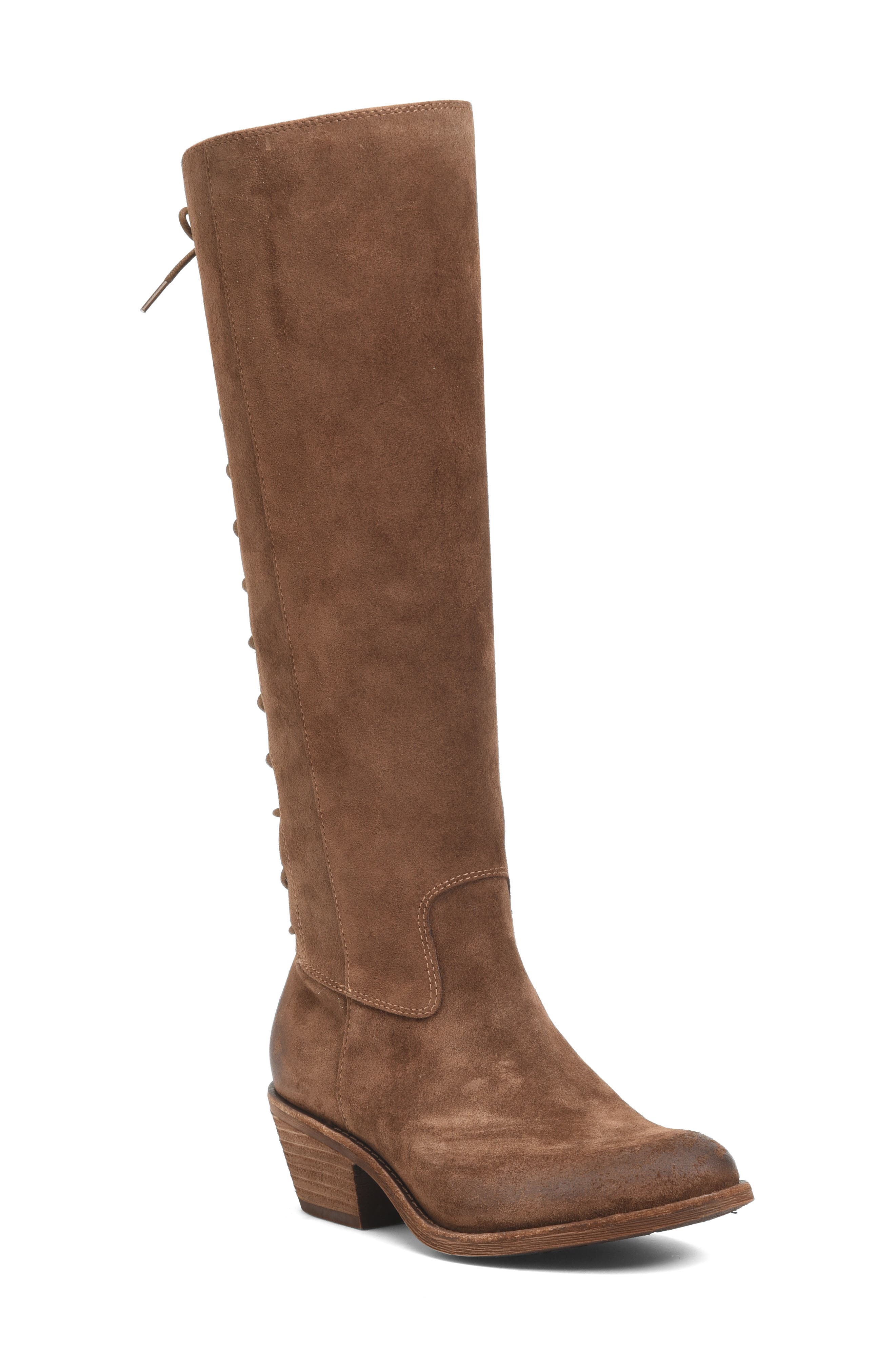 Sharnell Water Resistant Knee High Boot, Main, color, SIENA BROWN SUEDE