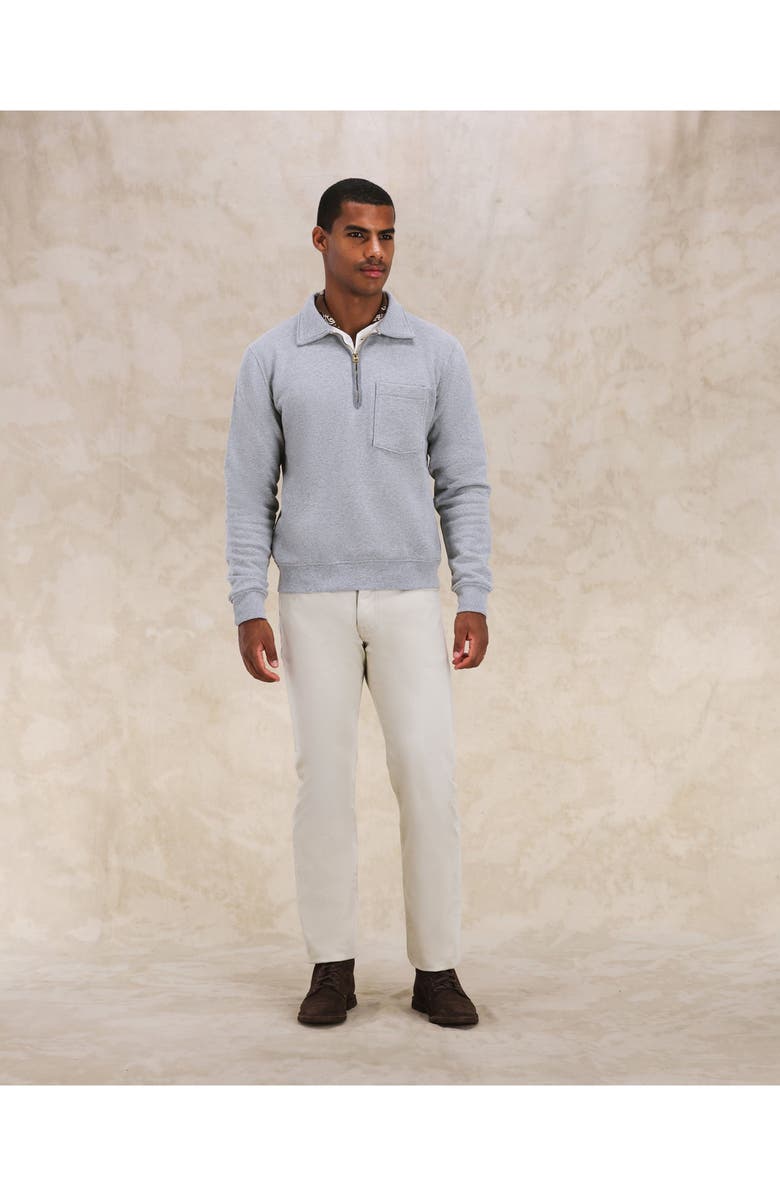 Fortela Yale Fleece Jersey Quarter Zip Collared Sweatshirt, Alternate, color, Melange