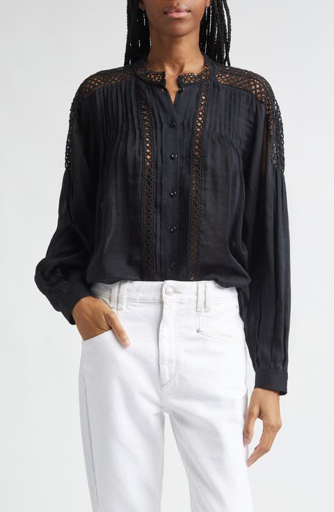 Polda Lace & Pintucked Long Sleeve Shirt