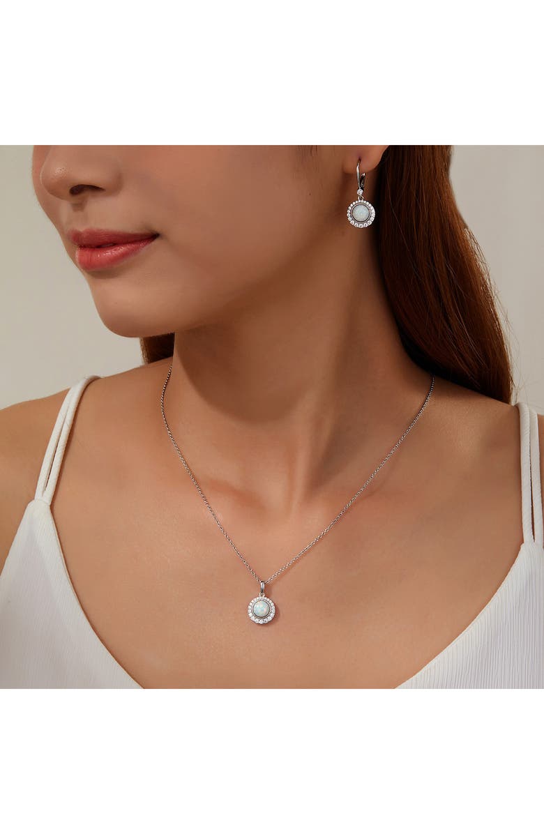 Lafonn Simulated Opal & Simulated Diamond Drop Earrings, Alternate, color, White