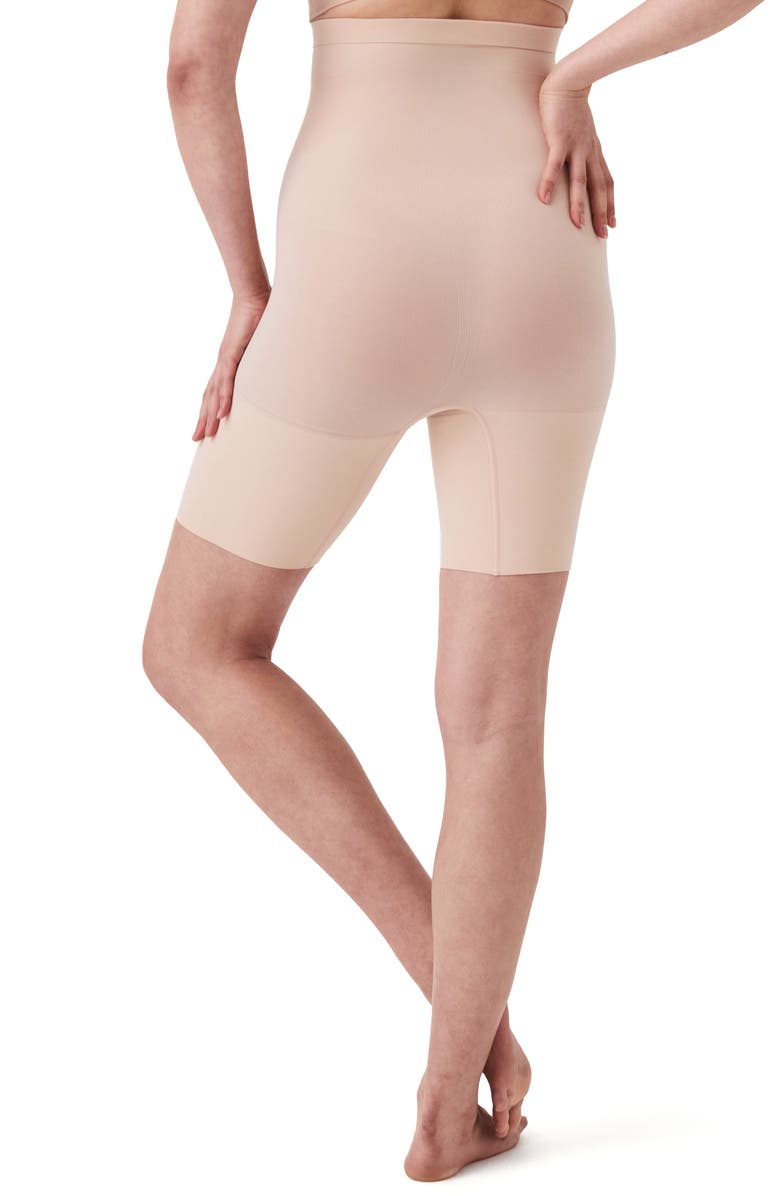 SPANX<sup>®</sup> SPANXsculpt<sup>™</sup> Seamless Power High Waist Mid Thigh Shorts, Alternate, color, Oat