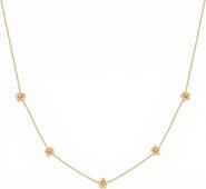 MADE BY MARY Cubic Zirconia Birthstone Flower Station Necklace