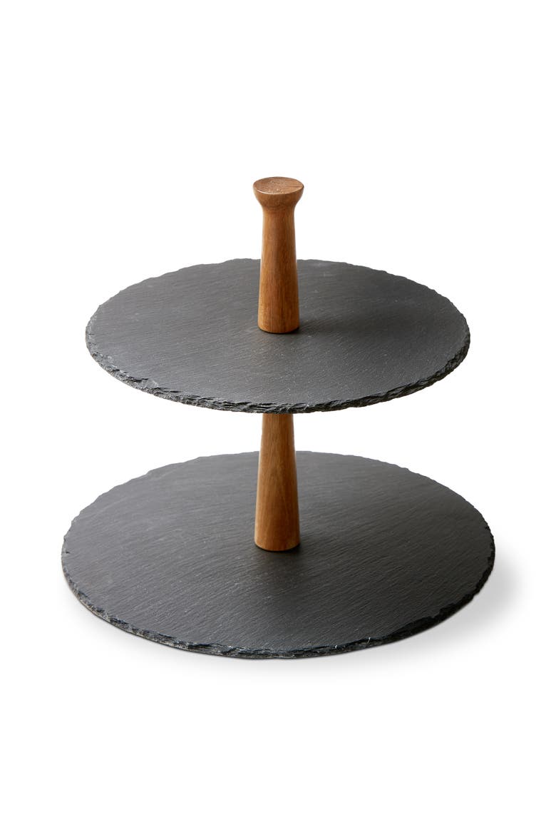 Slate 2 Tier Server Black Slate Everyday, Main, color, Black