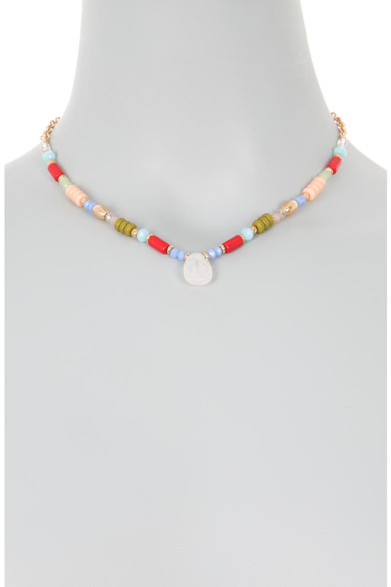 Mixed Bead Quartz Pendant Necklace, Alternate, color, BLUE MULTI- GOLD