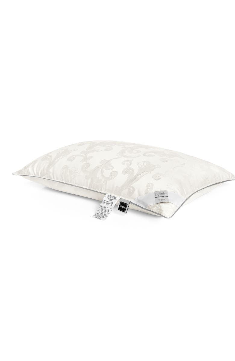 Togas Infinity Mulberry silk pillow, Main, color, White