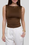 Blu Pepper Boat Neck Sleeveless Top