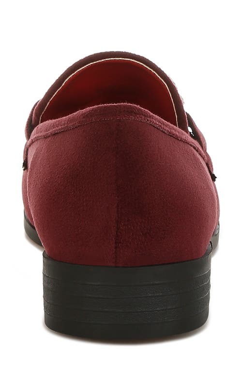 Rag & Co Women's Red Maestro Diamante Embellished Horsebit Loafers In Burgundy In Burgundy