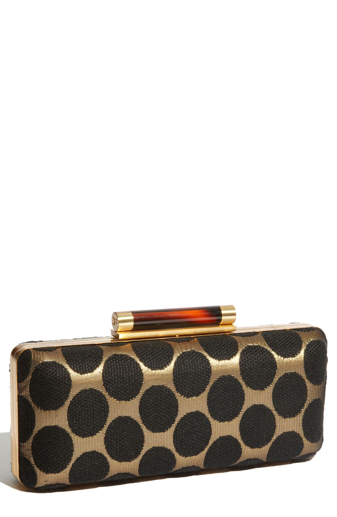 'Tonda' Printed Cotton Clutch, Main, color, SPOTTY GOLD
