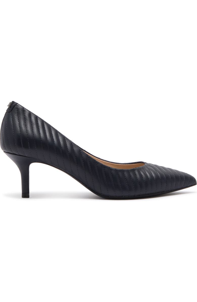 KARL LAGERFELD PARIS Rosette Quilted Pointed Toe Pump, Alternate, color, Midnight