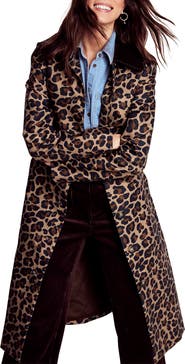 Boden Lancaster Leopard Print Mac Coat