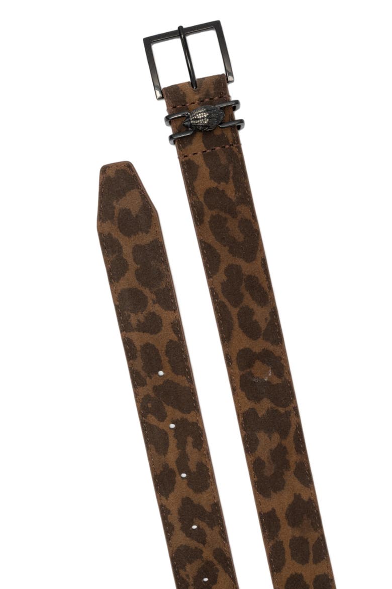 Shoreditch Leopard Print Suede Belt, Alternate, color, LEOPARD
