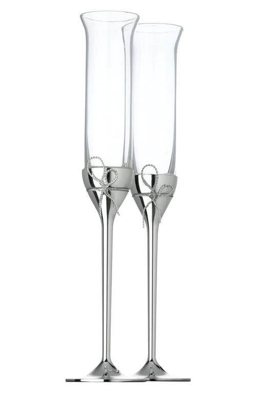 Vera Wang x Wedgwood Love Knots Set of 2 Toasting Flutes in Silver 