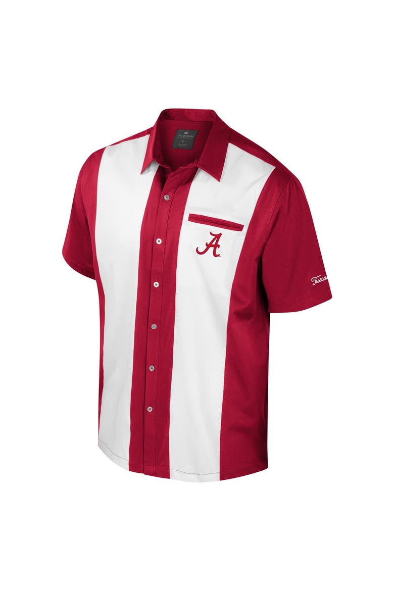 Men's Colosseum Crimson Alabama Crimson Tide Strike Bowling Button-Up Shirt, Alternate, color, Crimson