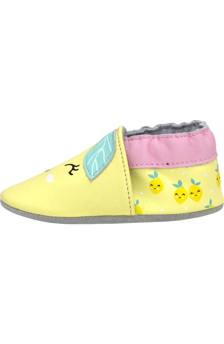 Robeez<sup>®</sup> Happy Lemon Crib Shoe, Alternate, color,