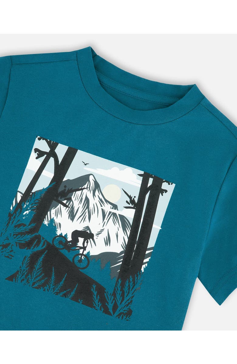 Deux par Deux Organic Cotton Jersey Mountain Biker T-Shirt, Alternate, color, Atlantic Green