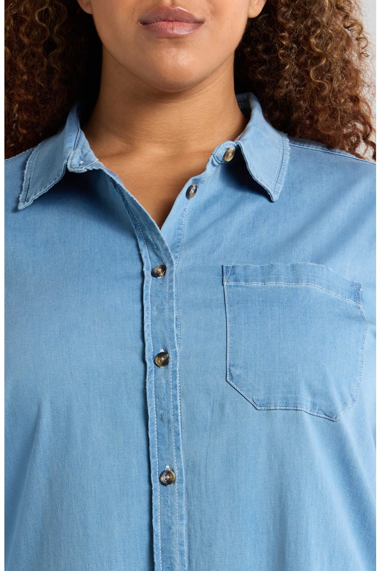 Odeon Long Sleeve Chambray Shirtdress, Alternate, color, COVE BLUE