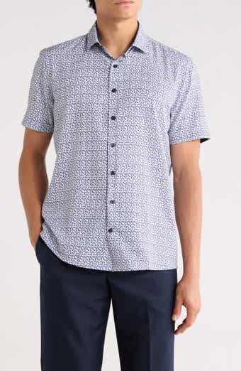 SOUL OF LONDON Microfiber Short Sleeve Sport Shirt