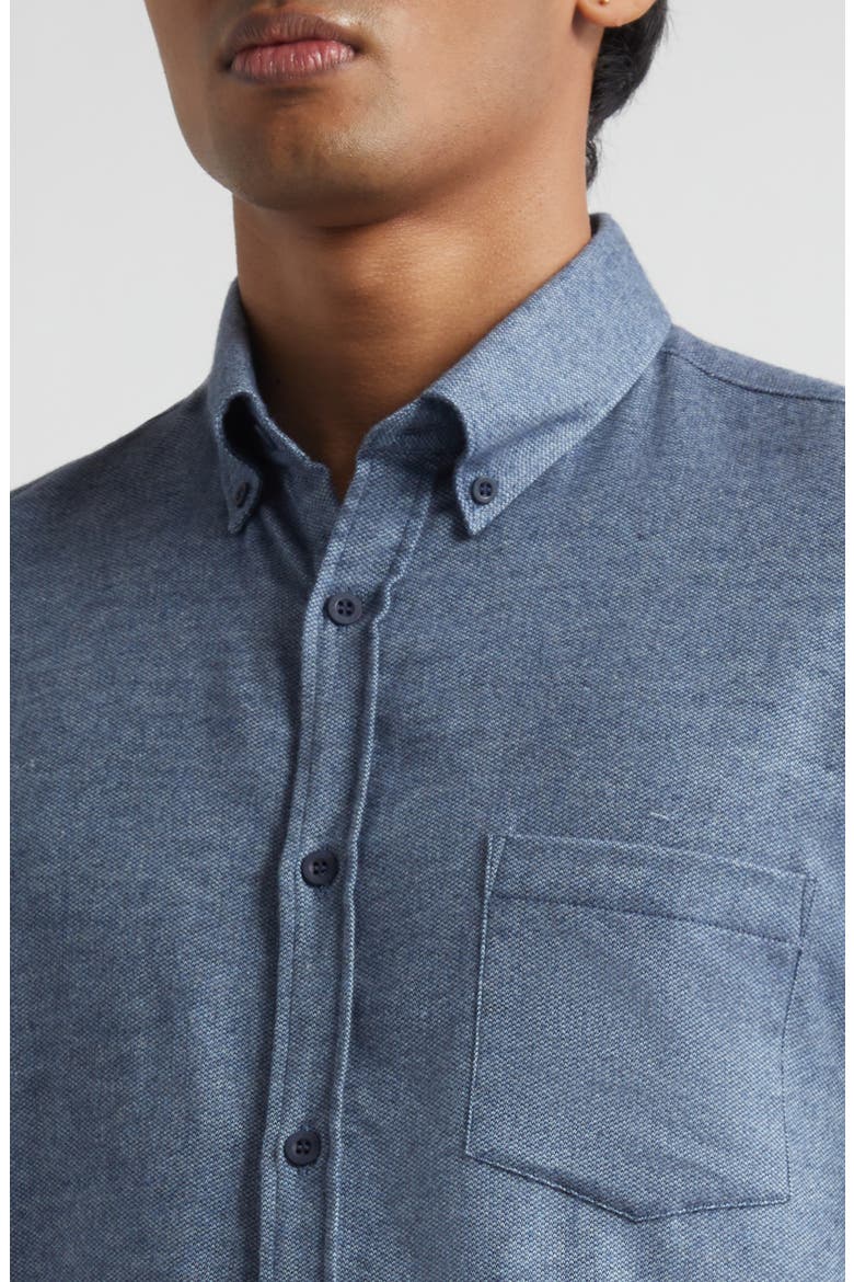 Brushed Cotton Flannel Button-Down Shirt, Alternate, color, LIGHT BLUE MEL26