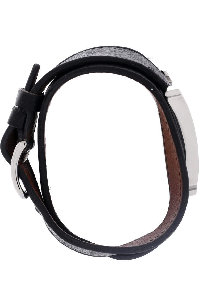 Pre-Owned Hermes Heure H Double Tour Quartz Watch Plated Metal and Leather 26, Alternate, color, Silver