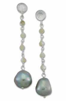 SAMUEL B. Sterling Silver Pearl Drop Earrings