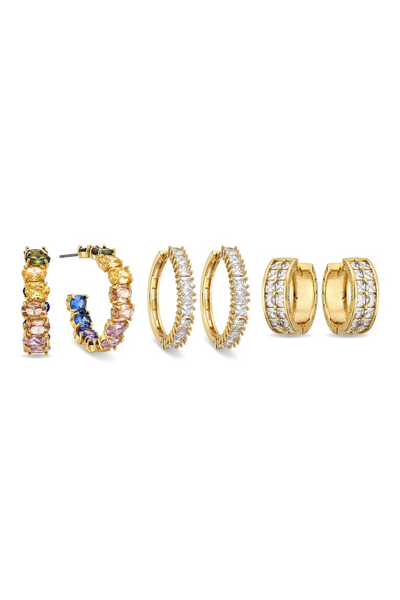 Oriana Cubic Zirconia Hoop Earrings, Main, color, GOLD