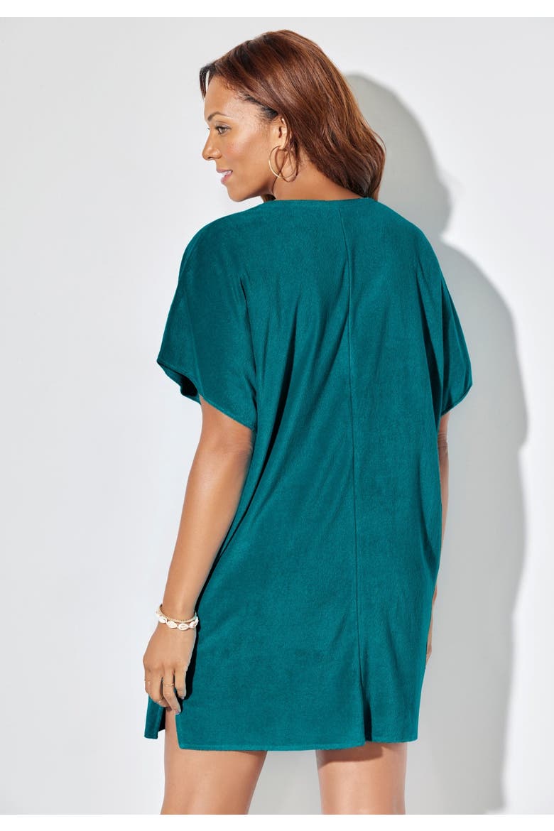 French Terry Lightweight Cover Up Tunic, Alternate, color, Mediterranean