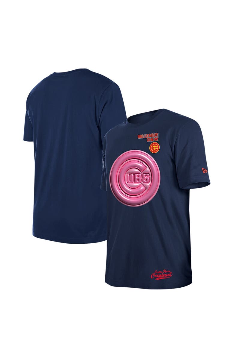 New Era x Big League Chew Men's New Era Navy Chicago Cubs Big League Chew T-Shirt, Main, color, 