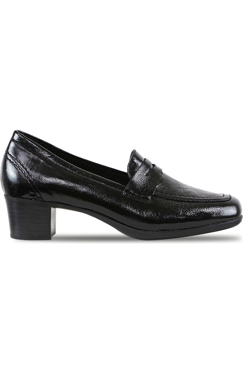 Munro Ellis Penny Loafer Pump, Alternate, color, Black Patent Leather