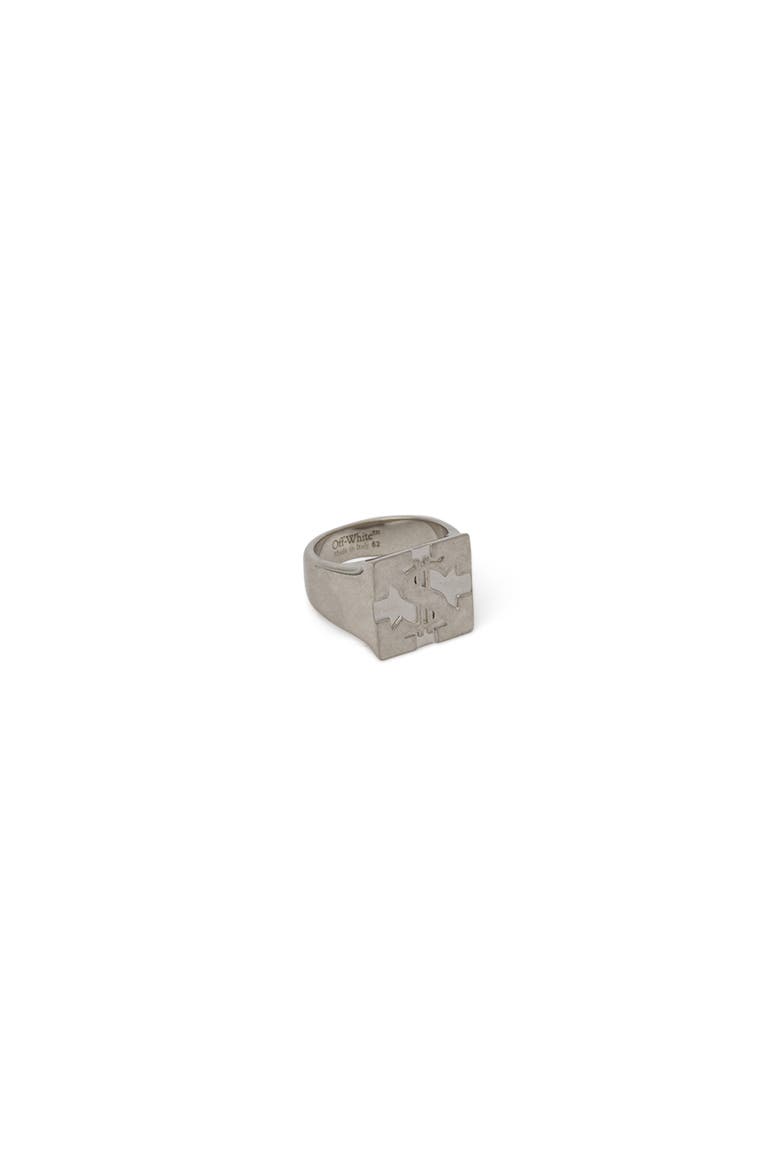Men's Bling Dollar Ring, Alternate, color, Silver
