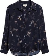L'AGENCE Holly Butterfly Print Button-Up Shirt