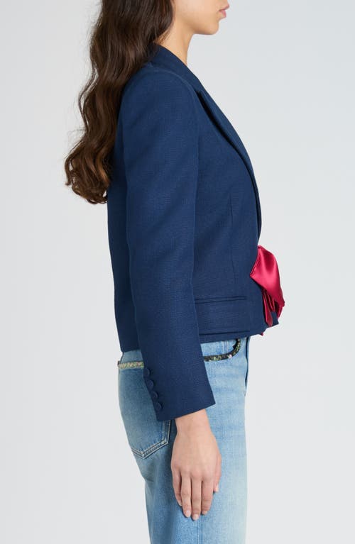 Valentino Tailored Bow-detail Jacket Crafted From Lightweight Viscose In Provence Blue