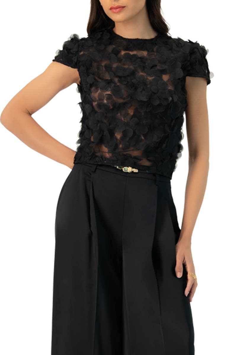 IVONNE Drop Shoulder Fantasy Straight Top, Main, color, Black