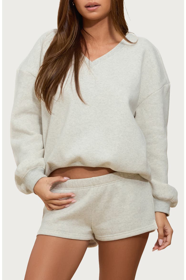 Bronte V-Neck Sweatshirt, Main, color, GRAY-MELANGE