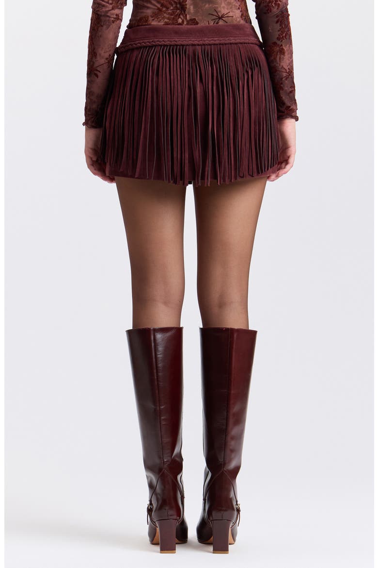 Fringe Miniskirt, Alternate, color, WINE