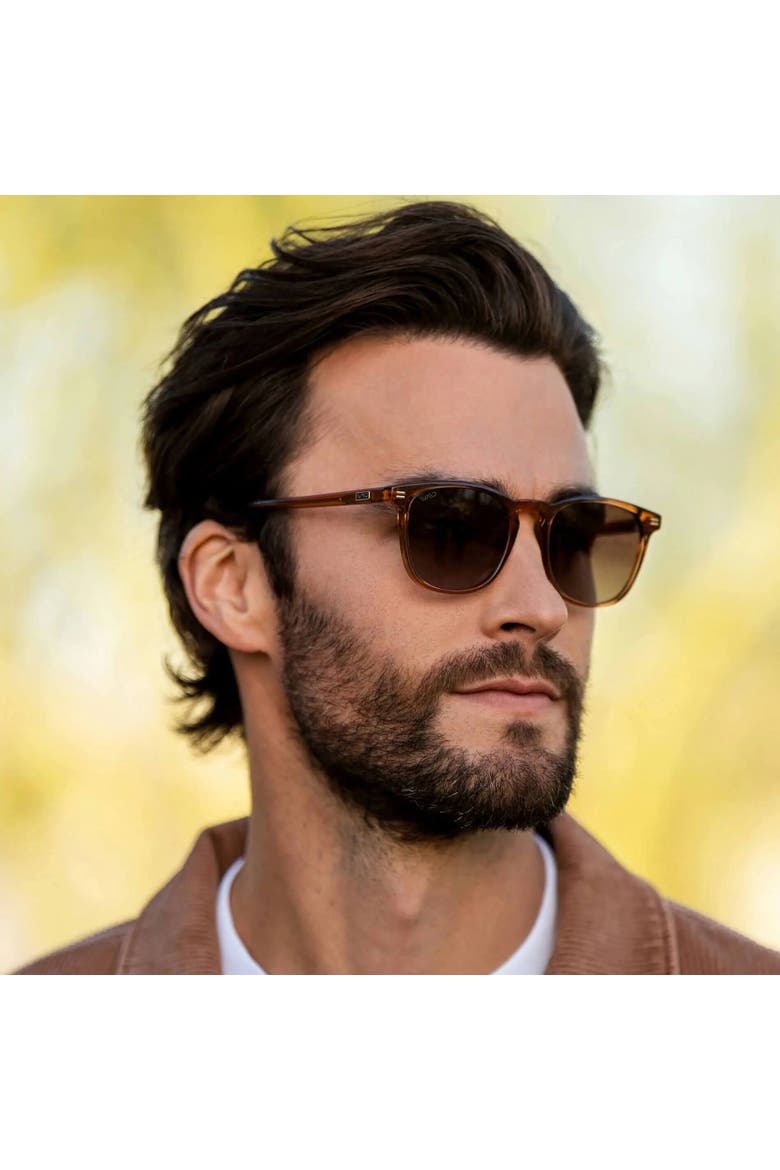 Nick - 51mm Polarized Rounded Square Sunglasses, Alternate, color, Crystal Brown