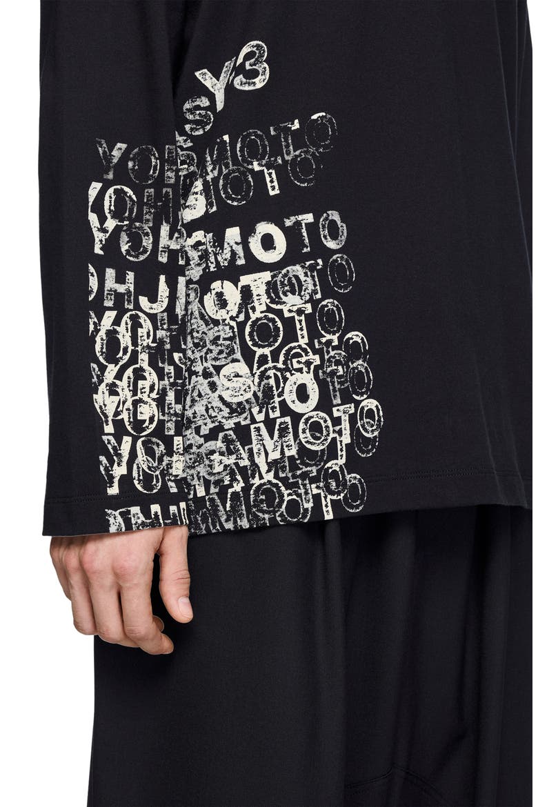 GFX Logo Long Sleeve Cotton Graphic Polo, Alternate, color, BLACK