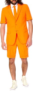 OppoSuits 'The Orange - Summer' Trim Fit Two-Piece Short Suit with Tie