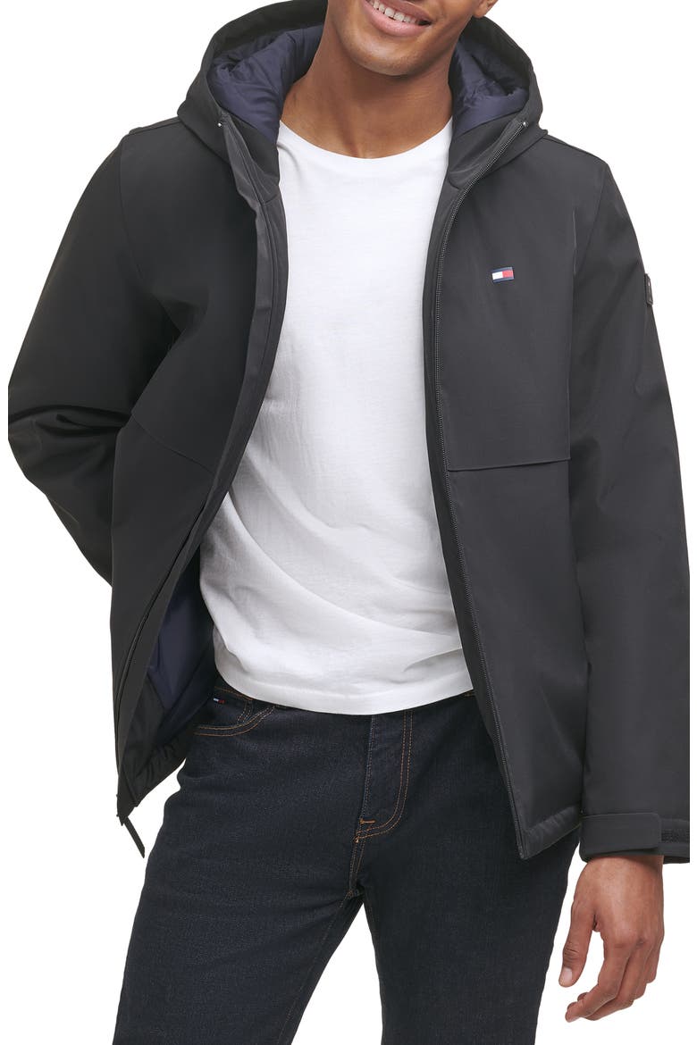 Performance Soft Shell Hooded Jacket, Alternate, color, BLACK