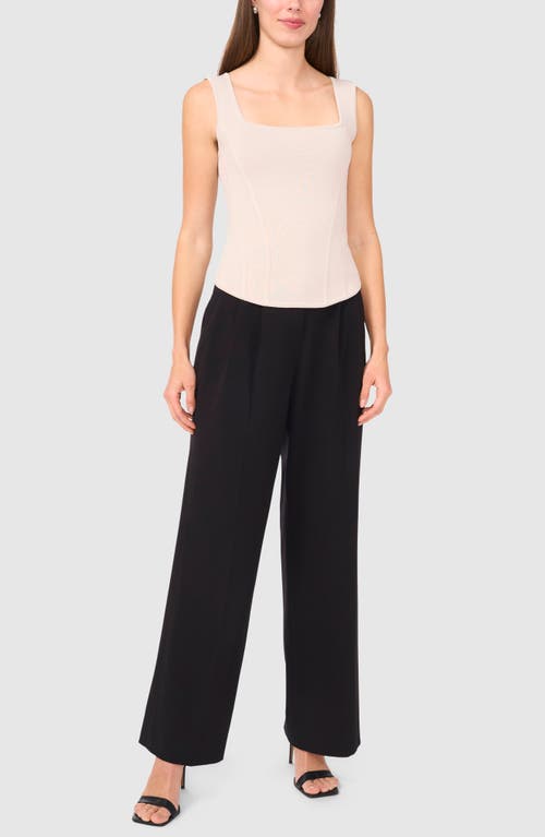 Halogenr Halogen(r) Square Neck Corset Sweater Tank In Flaxen Taupe