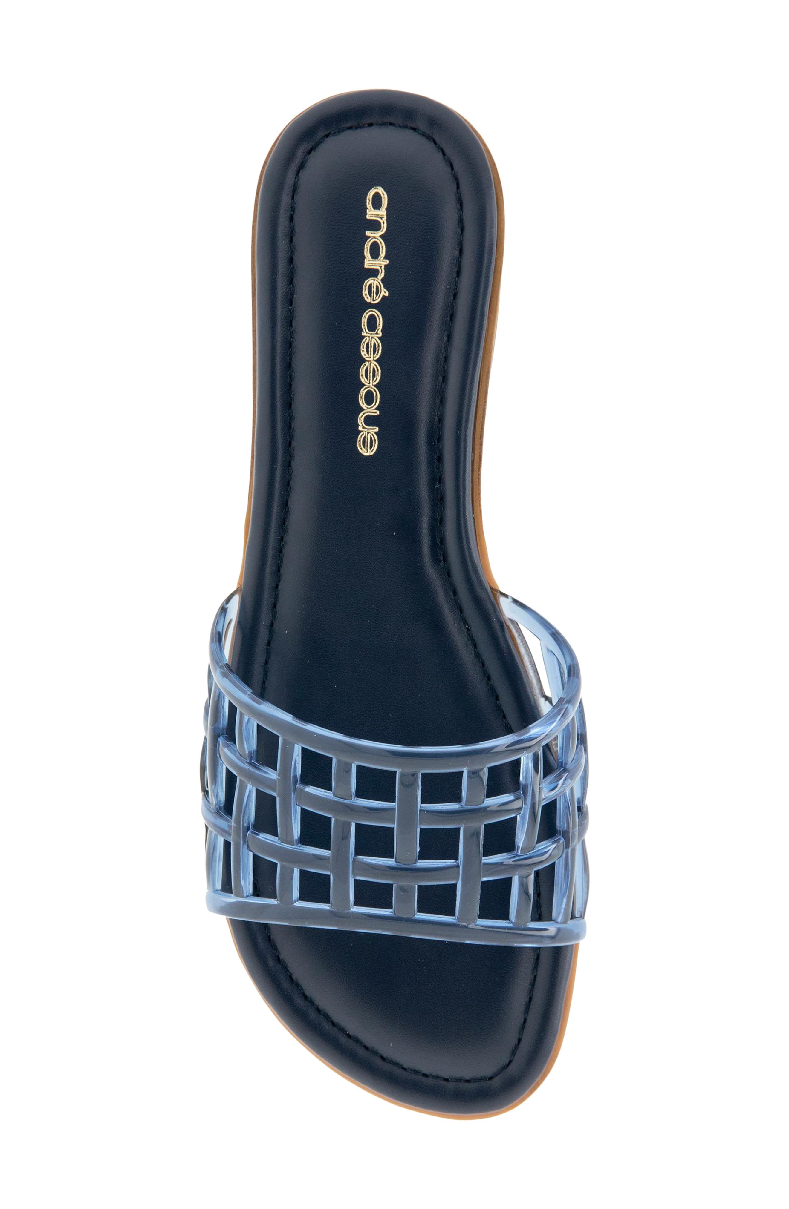 André Assous Nabil Jelly Slide Sandal, Alternate, color, Navy
