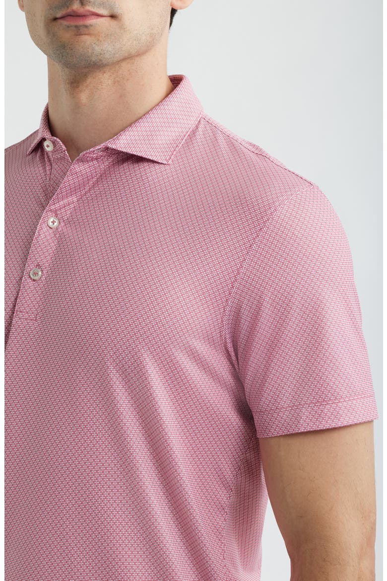 Tile Neat Performance Jersey Polo, Alternate, color, RACING RED