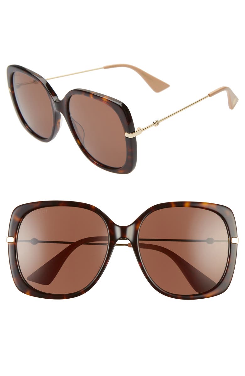 Gucci 57mm Square Sunglasses, Main, color,