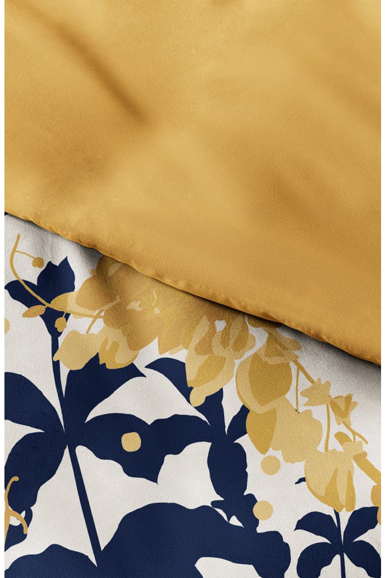 Premium Ultra Soft Boho Flower 3-Piece Reversible Duvet Cover Set, Alternate, color, YELLOW