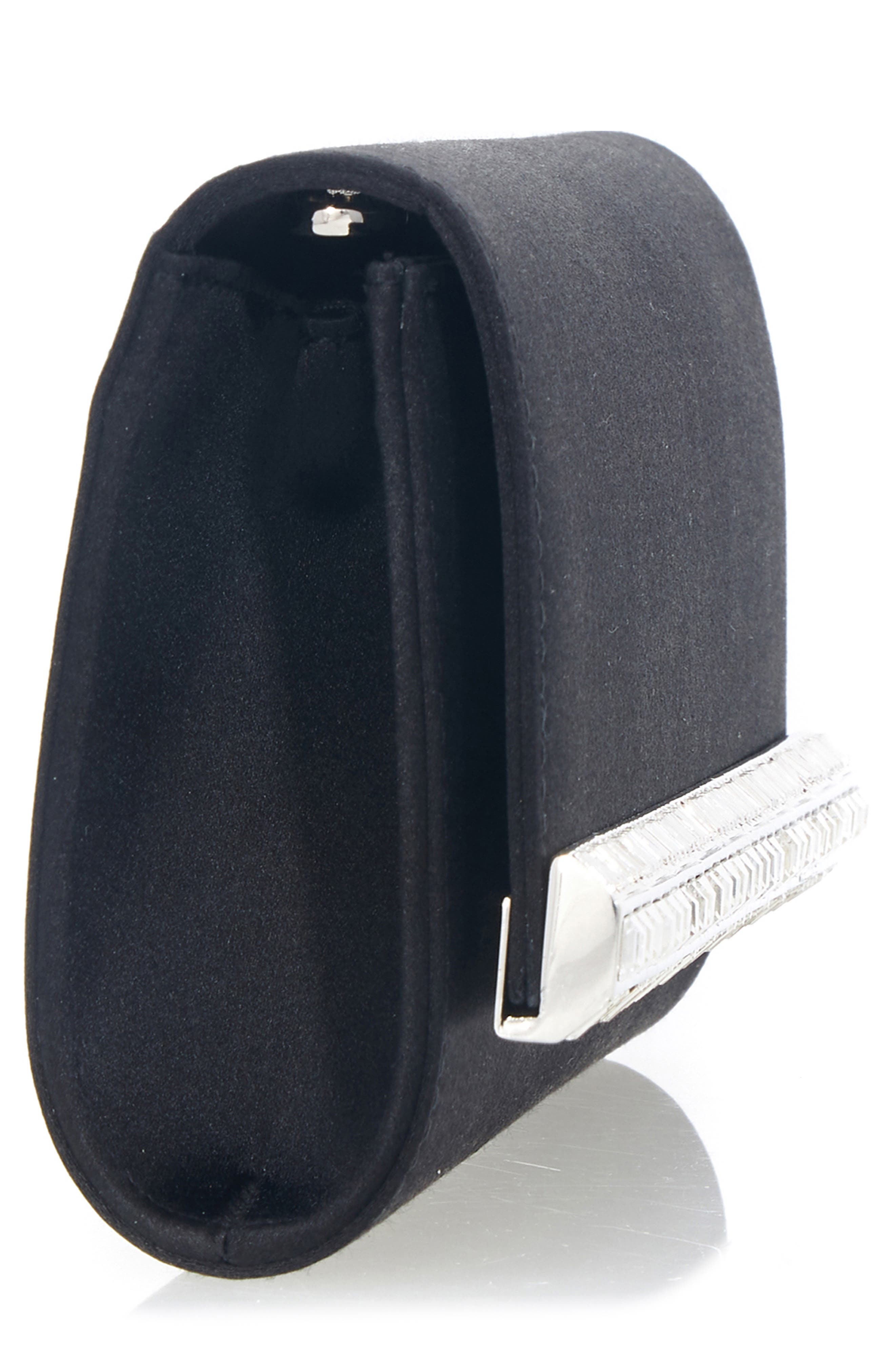 JUDITH LEIBER COUTURE Perry Crystal Bar Satin Clutch, Alternate, color, 