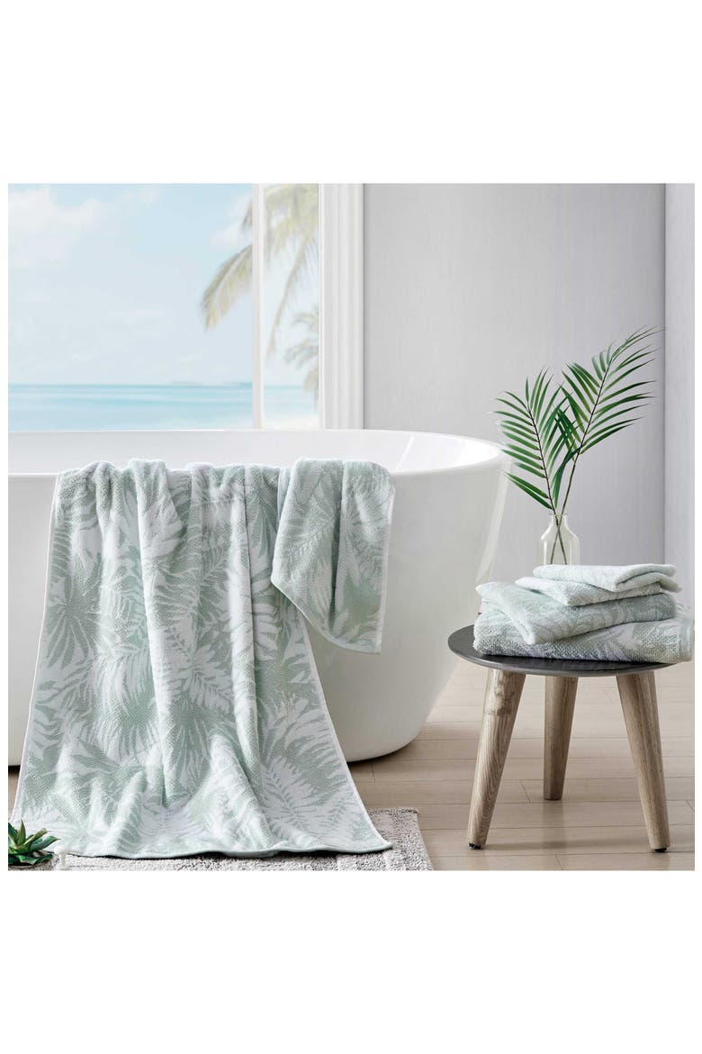 Lago Palm Cotton Towel, Alternate, color, LT-PASTEL GREEN