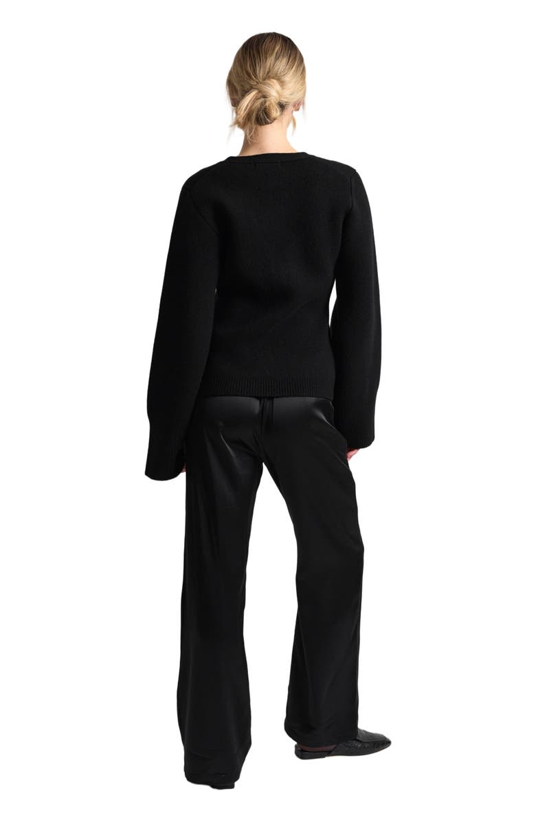 Almina Concept V Neck Cardigan, Alternate, color, Black