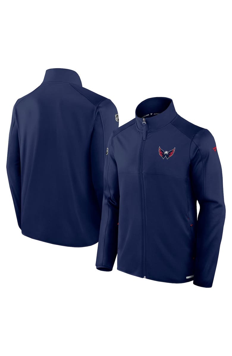 FANATICS Men
s Fanatics  Navy Washington Capitals Authentic Pro Rink Fleece Full-Zip Jacket, Alternate, color, Navy