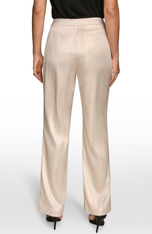 Donna Karan New York Straight Leg Satin Pants In White